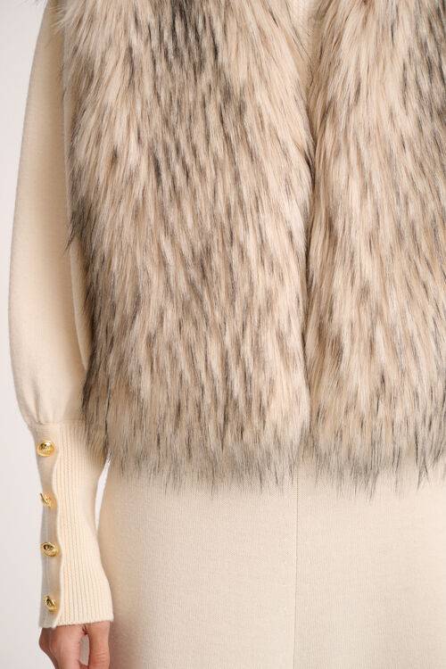 Luisa Spagnoli Smorfia - Gilet in faux fur Nuova