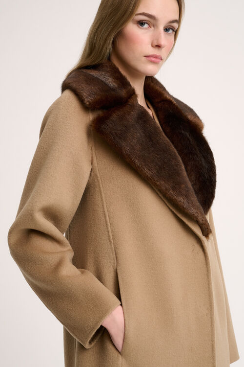 Luisa Spagnoli Sussulto - Cappotto con revers faux fur In Linea