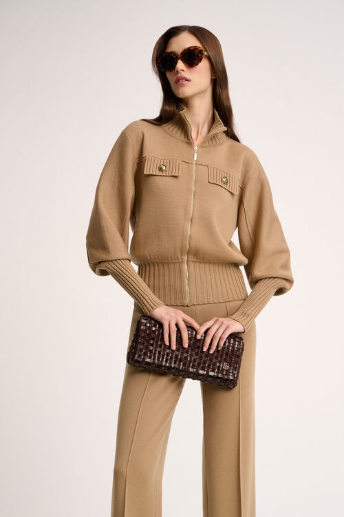 Luisa Spagnoli Merlo - Giacca bomber in maglia In Saldo