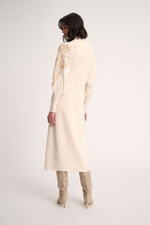 Luisa Spagnoli Maioliche - Abito in lana ricamata Shopping Online