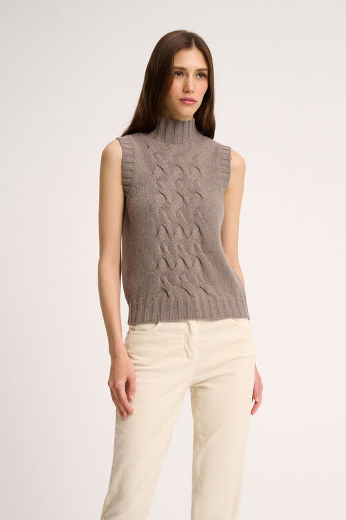 Luisa Spagnoli Chiusura - Gilet a collo alto Vendita
