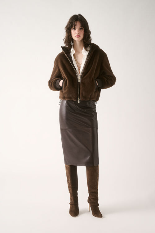 Luisa Spagnoli Fenice - Gonna longuette in pelle Offerte