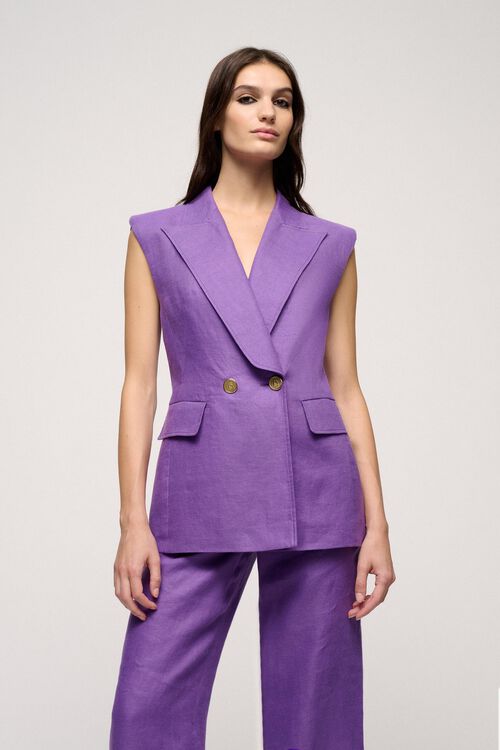 Luisa Spagnoli Volta - Gilet in misto lino In Linea