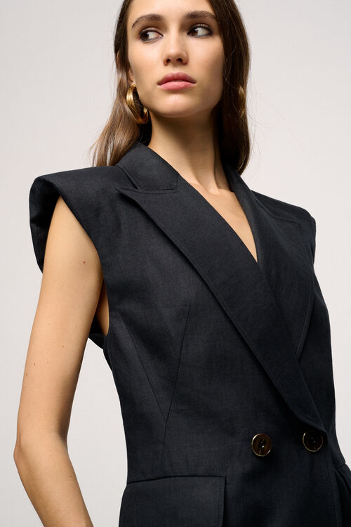 Luisa Spagnoli Volta - Gilet in misto lino Sottocosto