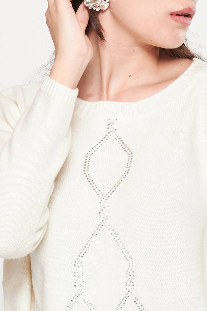 Rrocco Ragni Maglia a girocollo con cristalli Lightning offer