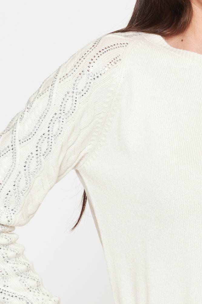 Rrocco Ragni Maglia a girocollo con cristalli Liquidazione