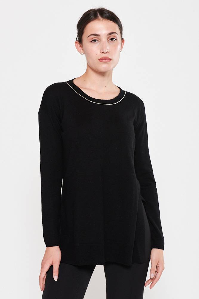 Rrocco Ragni Maglia scollo a barca con monile Fino al 60% di sconto