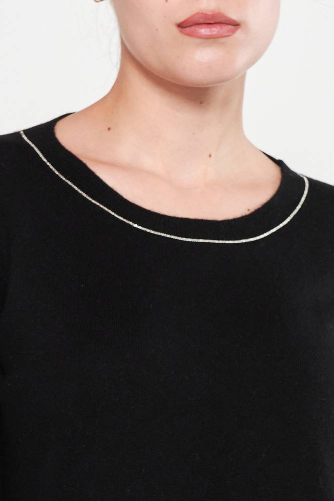 Rrocco Ragni Maglia scollo a barca con monile Fino al 60% di sconto