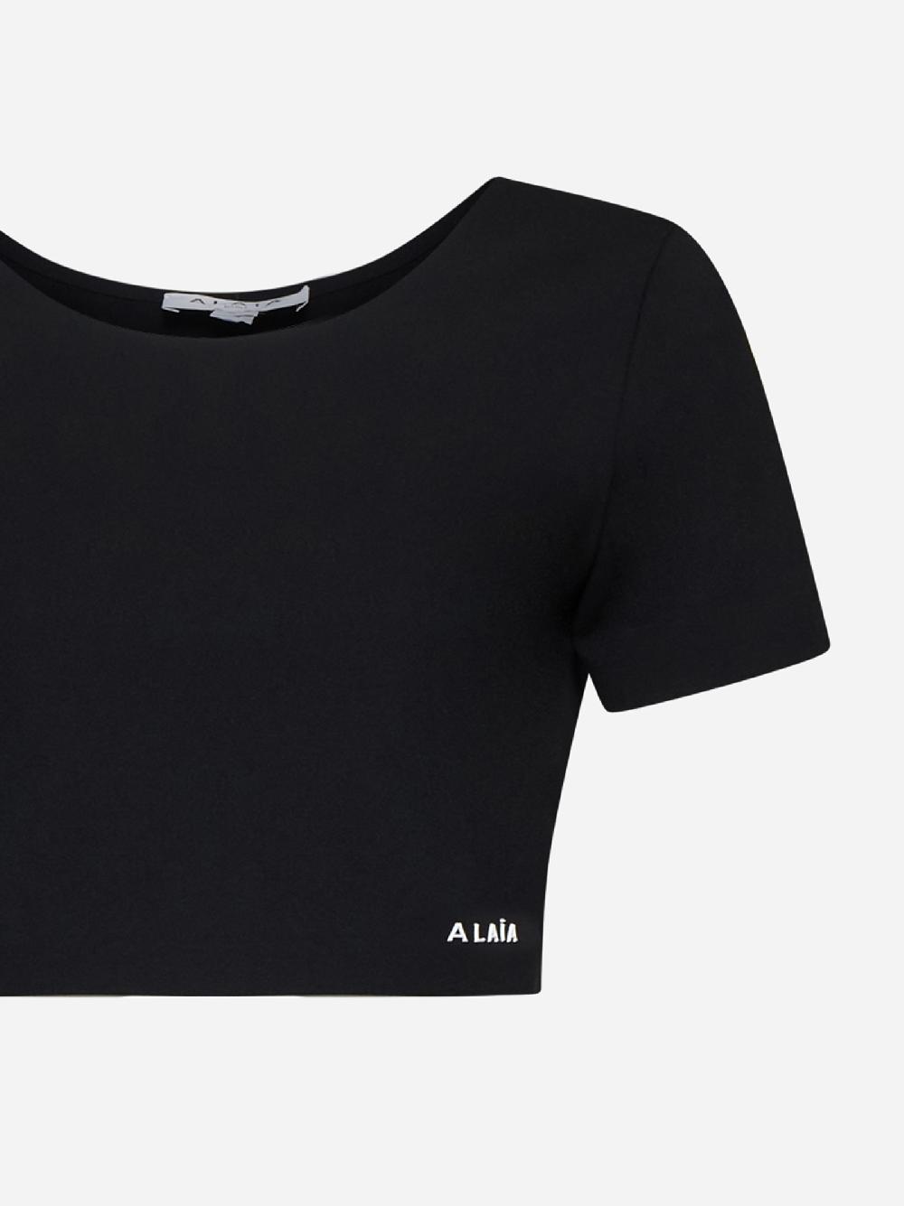 ALAÏA Top aderente in jersey modellante nero Convenienza