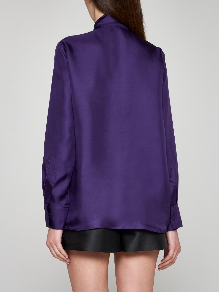 BLANCA VITA Camicia Campanula in seta con fiocco In Saldo