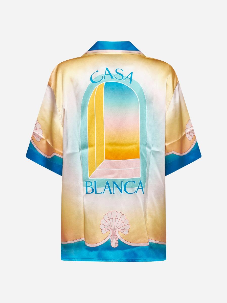 CASABLANCA Camicia L'Arc Coloré in raso di seta Offerta