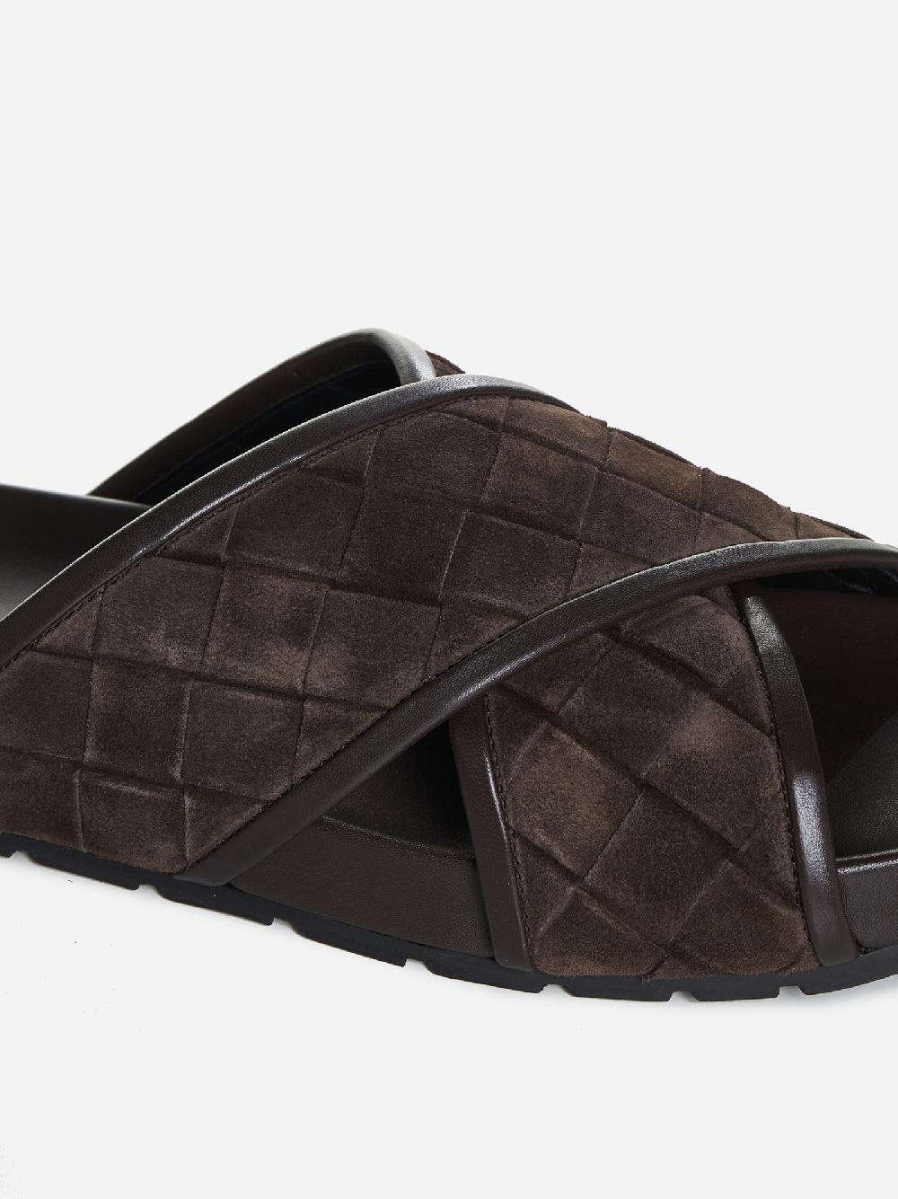 BOTTEGA VENETA Sandali Tarik in suede Intrecciato Outlet
