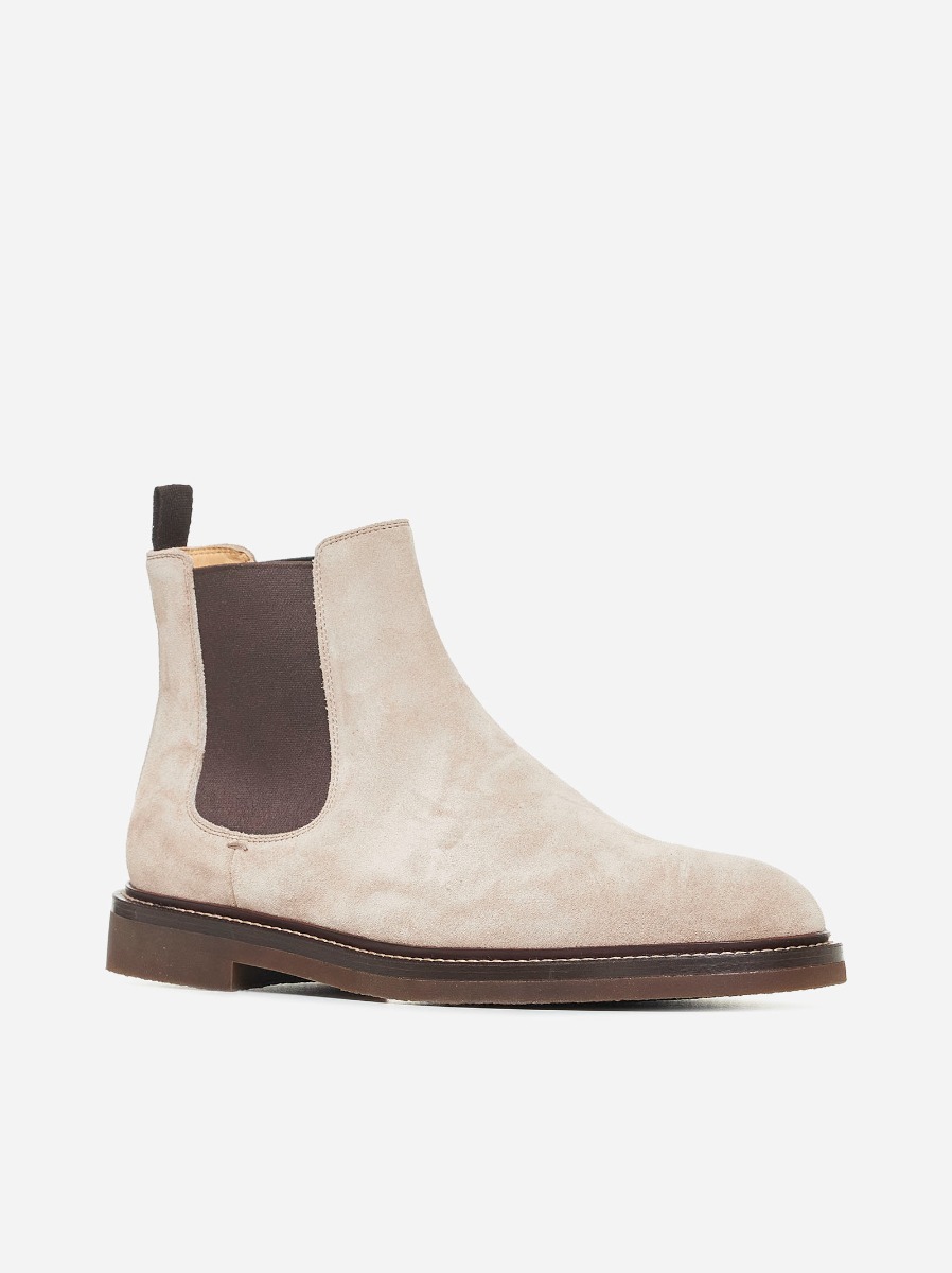 BRUNELLO CUCINELLI Stivaletti Chelsea in suede Saldi Di Fabbrica