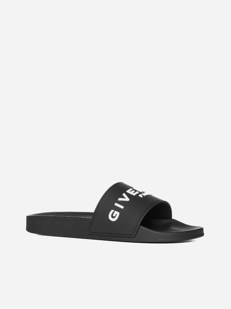 GIVENCHY Slides flat in gomma con logo Promozione