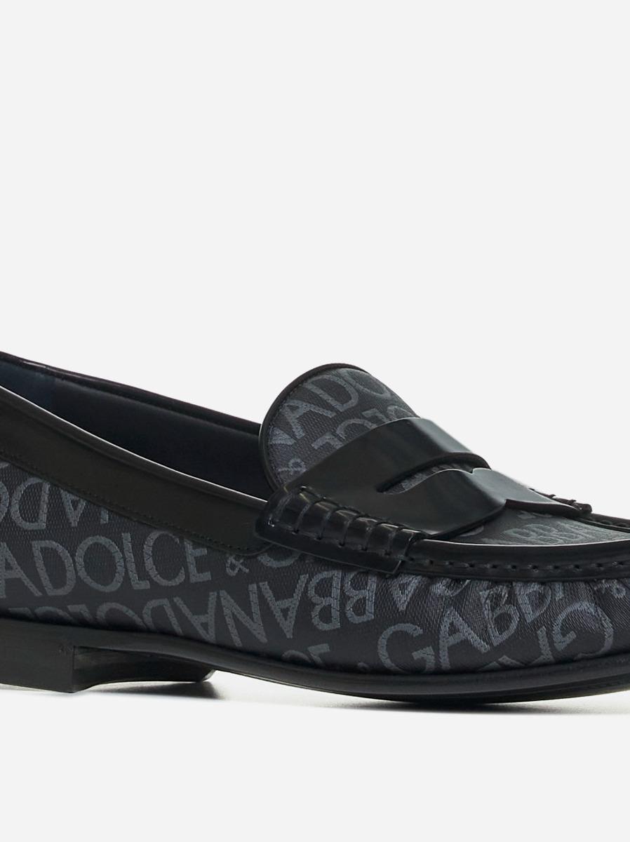 DOLCE & GABBANA Mocassini in tessuto a logo all-over Offerte