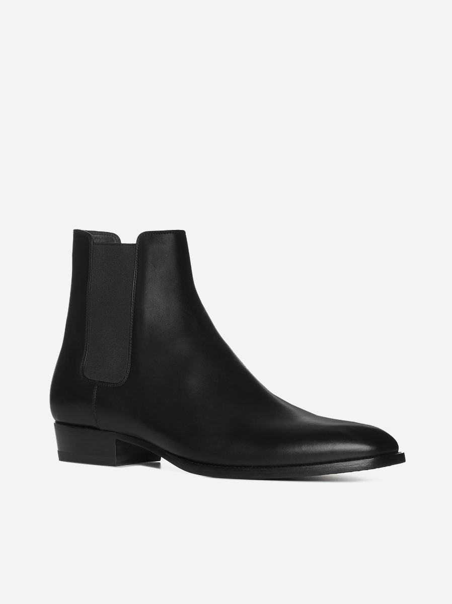 SAINT LAURENT Stivali Chelsea Wyatt in pelle 2025