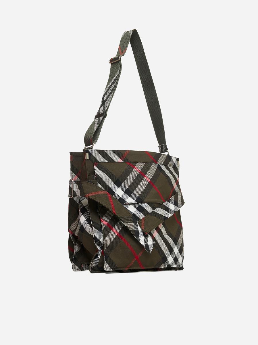 BURBERRY Borsa tote Trench media in tela check Shopping online