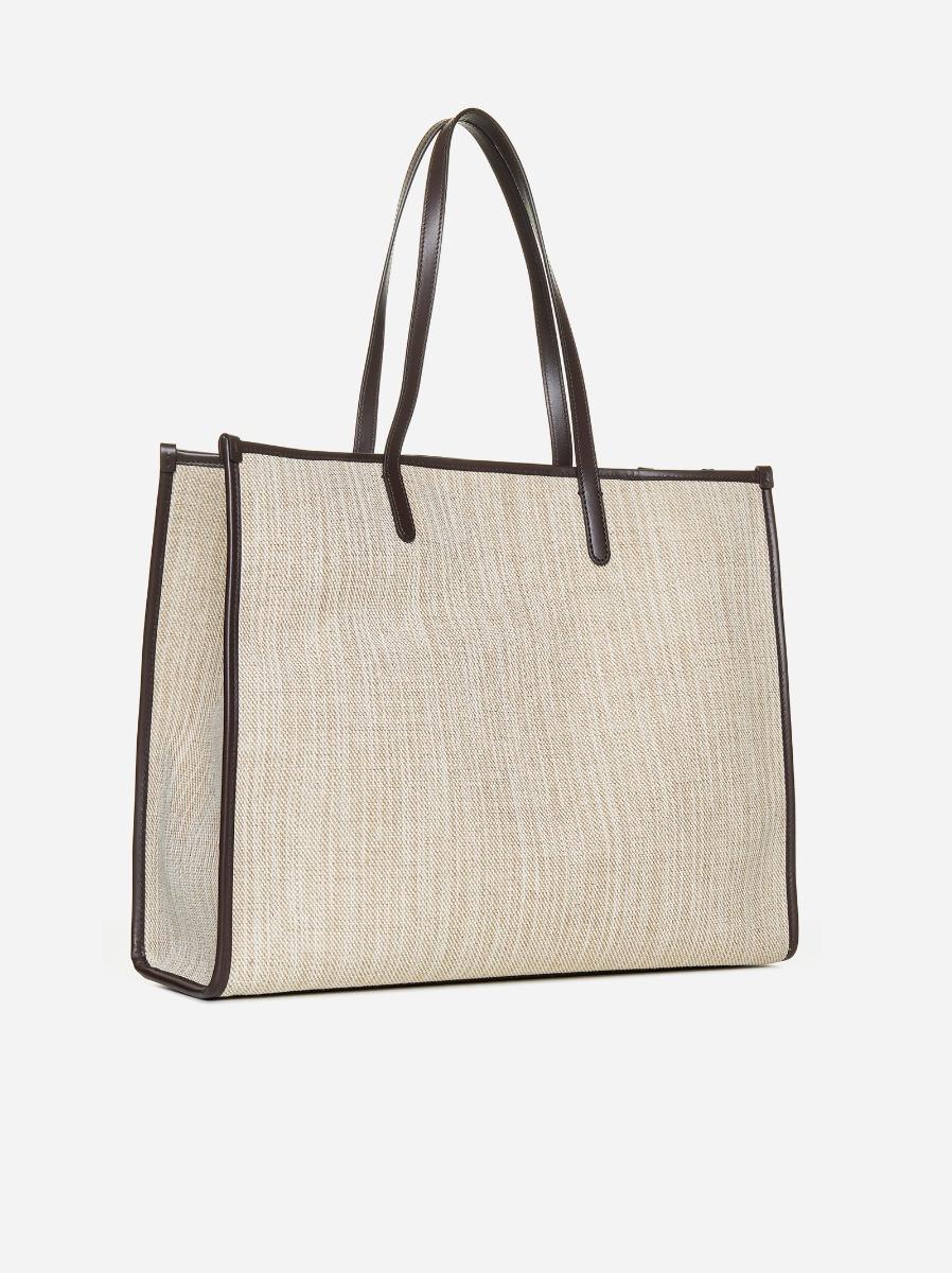 DOLCE & GABBANA Borsa shopping grande in tela con logo Shopping Online