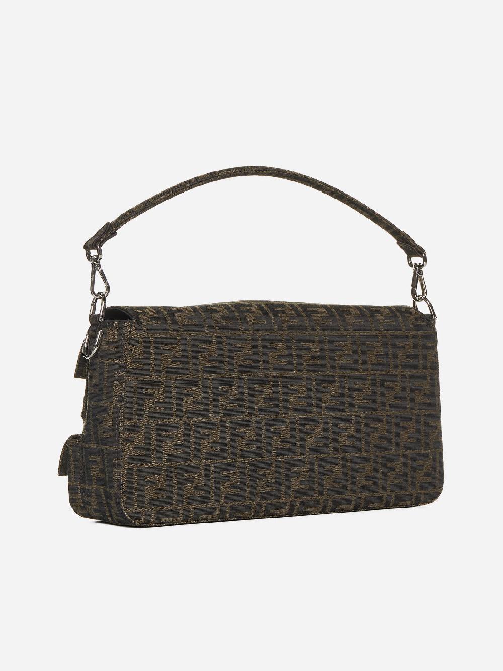 FENDI Borsa Baguette Multipocket Maxi in tessuto FF Outlet