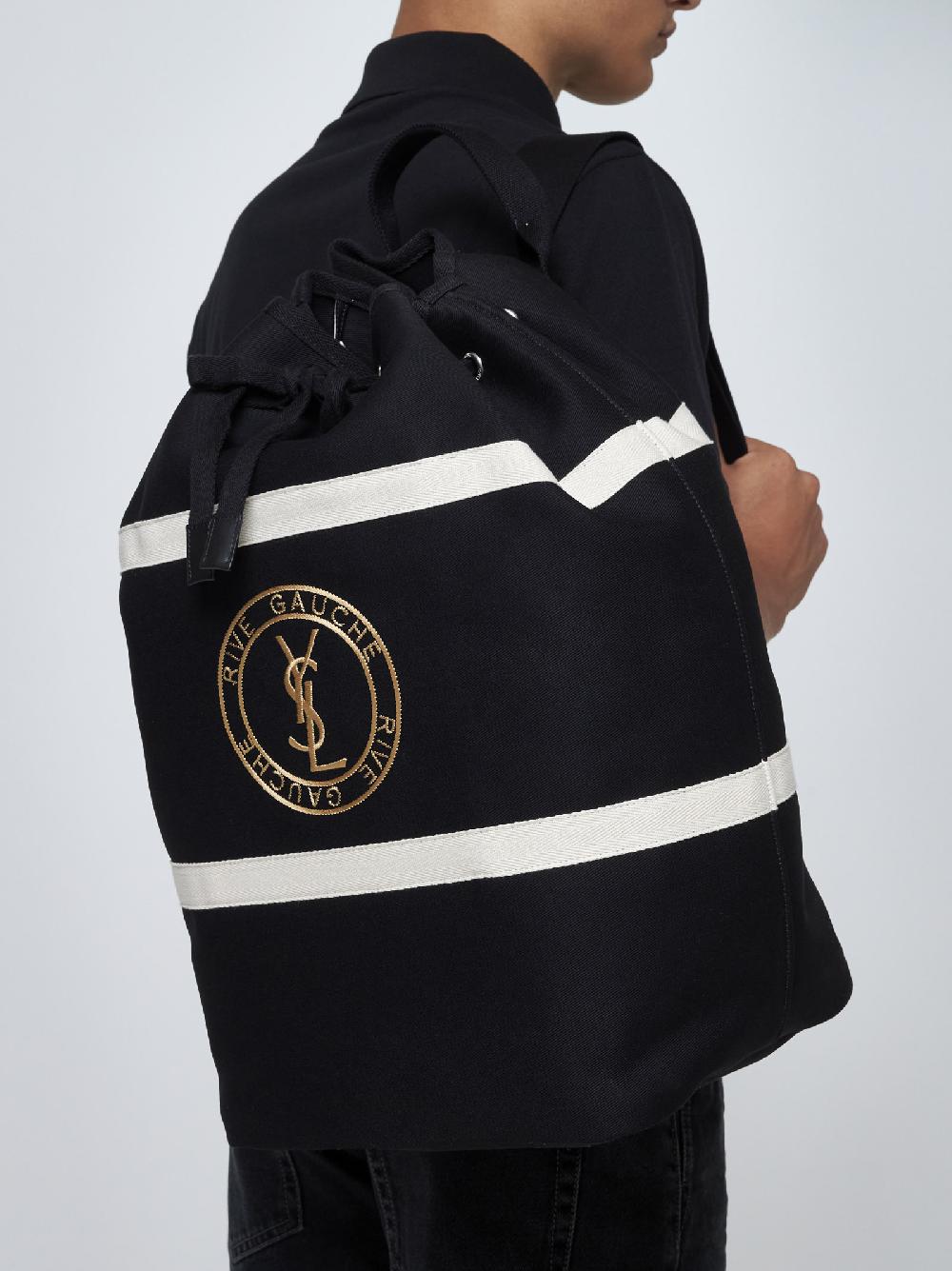 SAINT LAURENT Zaino Stamp Seau in cotone 2025