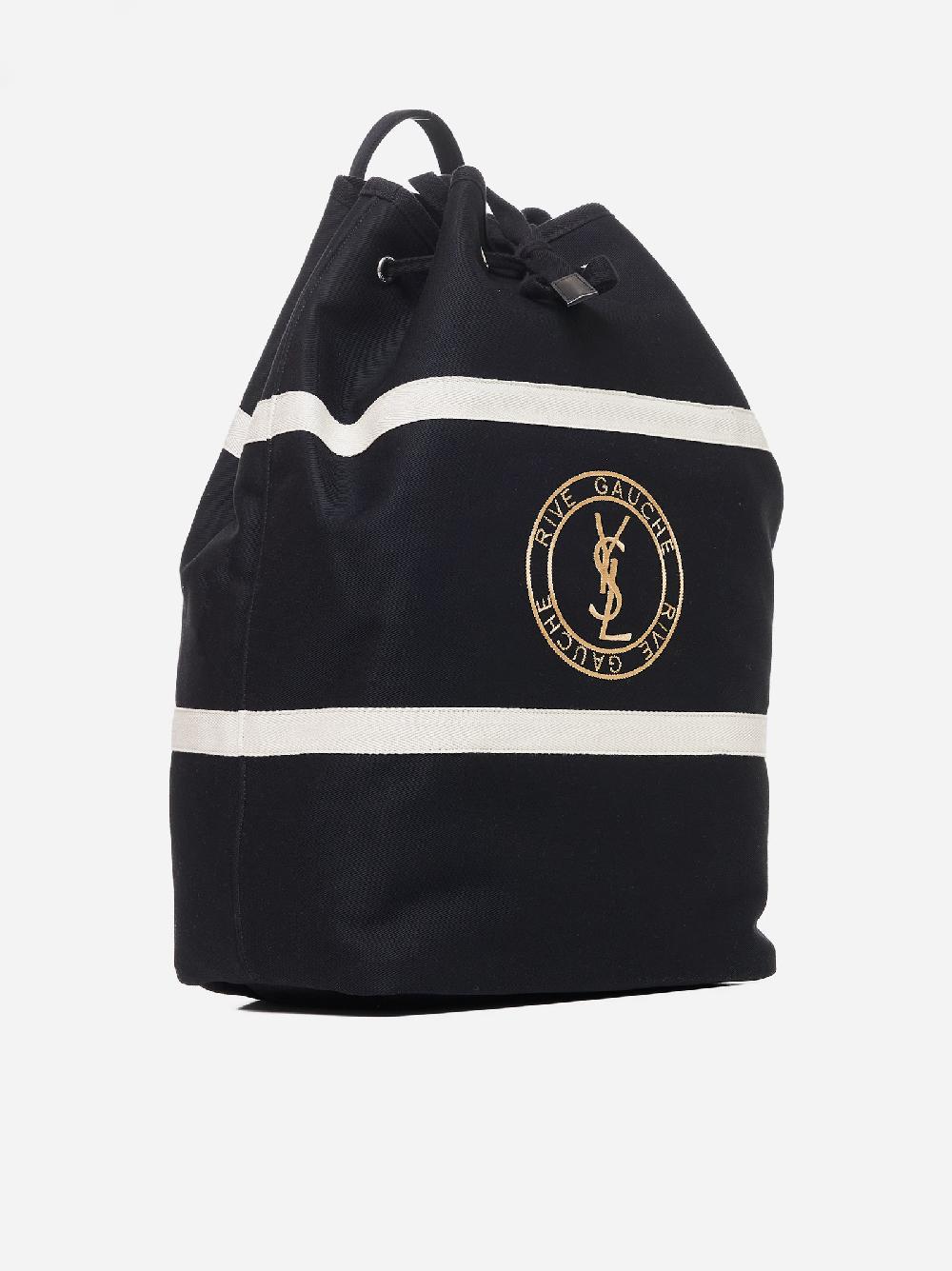 SAINT LAURENT Zaino Stamp Seau in cotone 2025