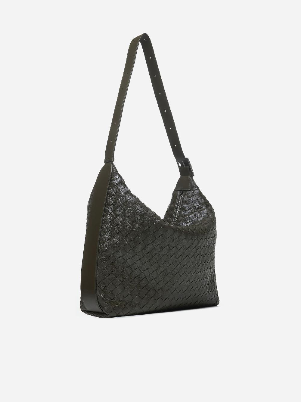 BOTTEGA VENETA Borsa hobo Traveller in pelle Intrecciato Italy