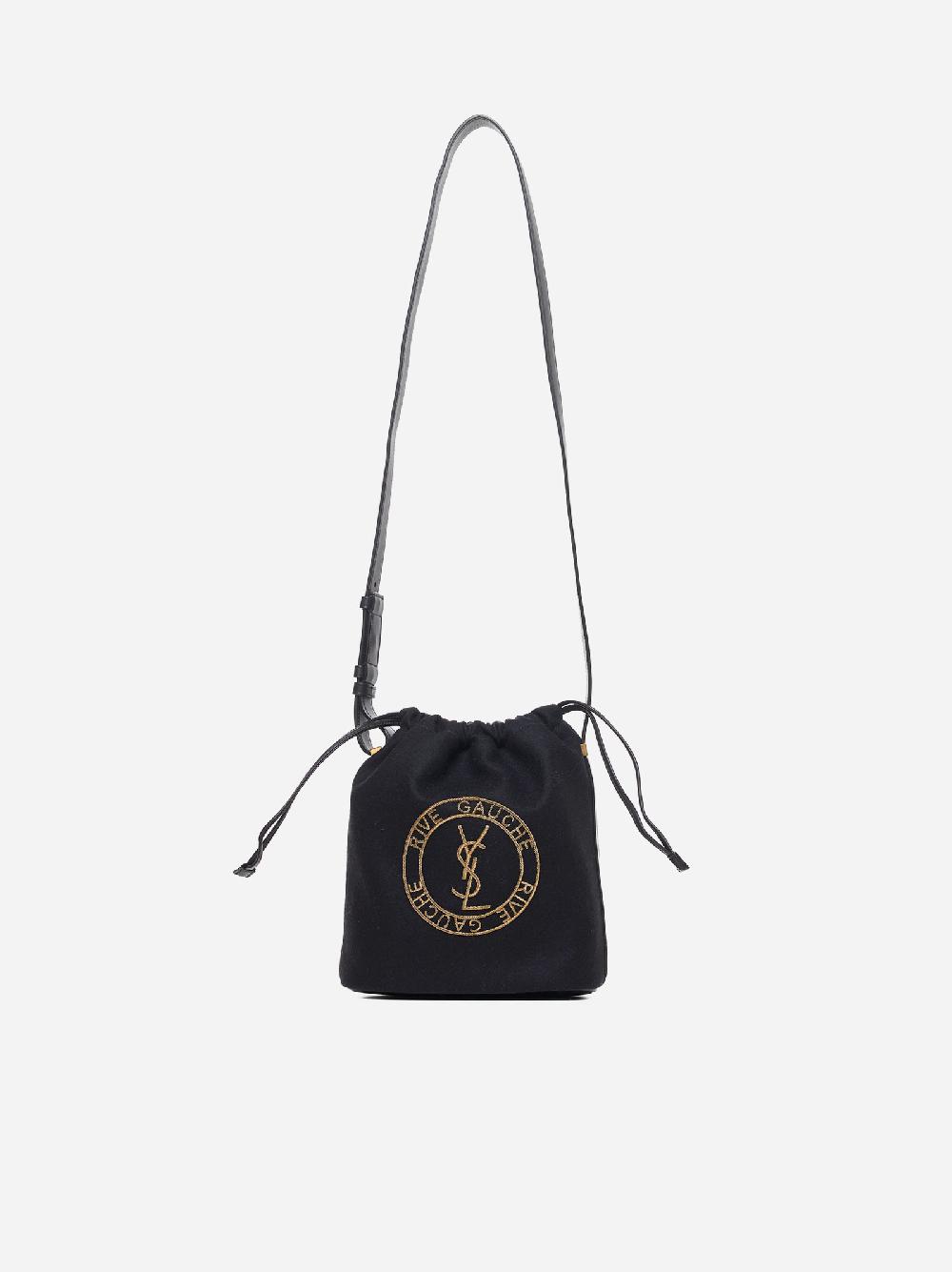 SAINT LAURENT Borsa a secchiello Stamp in lana
