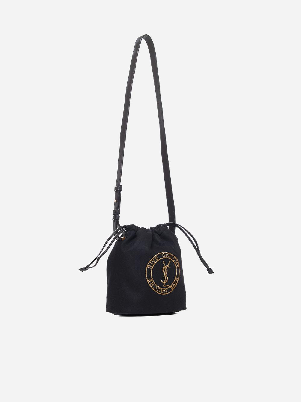 SAINT LAURENT Borsa a secchiello Stamp in lana Italia
