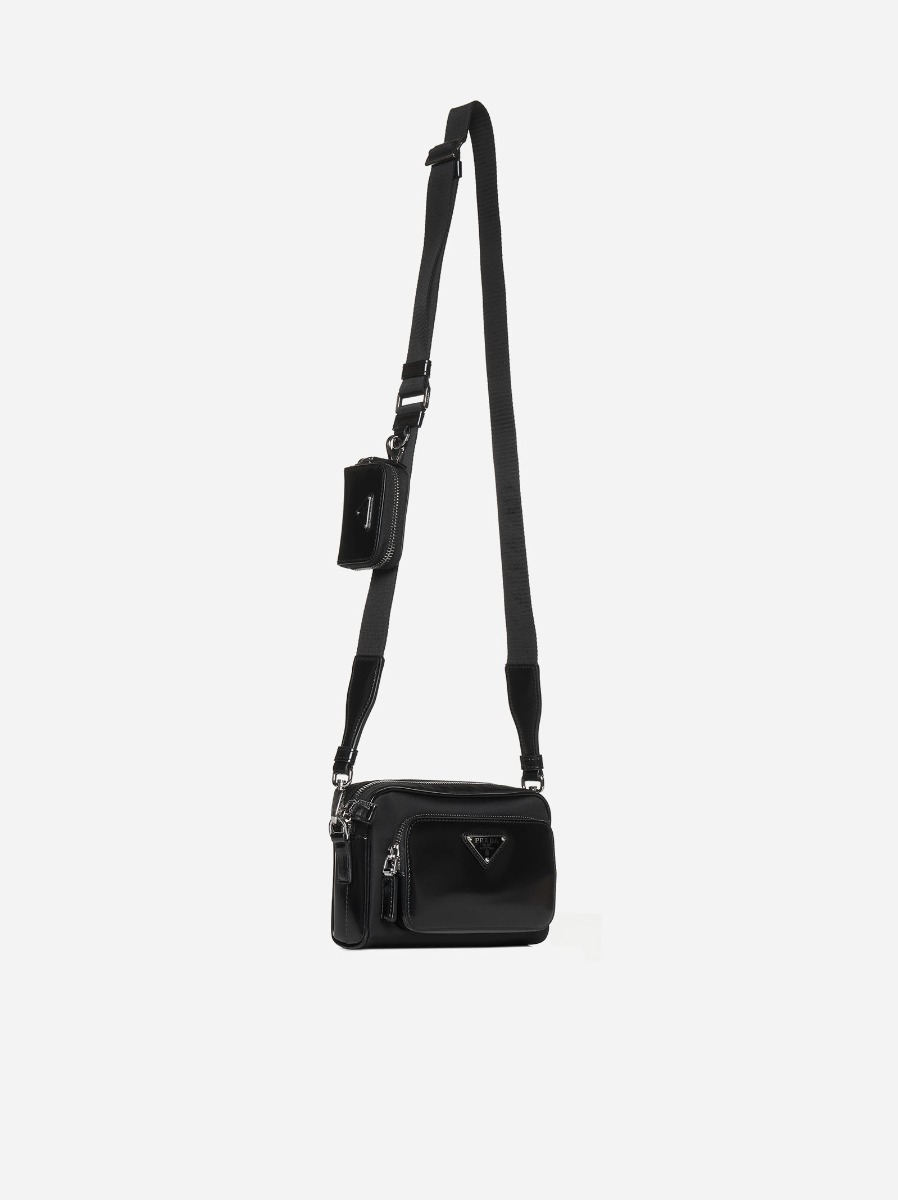 PRADA Borsa a tracolla in Re-Nylon e pelle Spedizione Gratuita