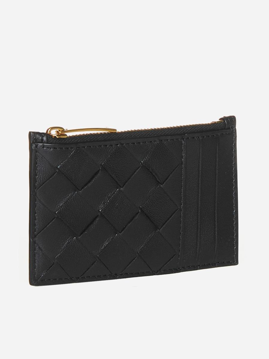 BOTTEGA VENETA Portacarte con zip in pelle Intrecciato In Vendita