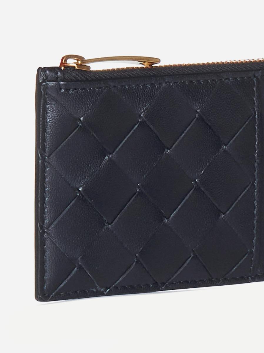BOTTEGA VENETA Portacarte con zip in pelle Intrecciato In Vendita