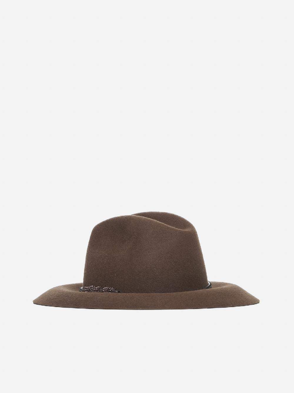 BRUNELLO CUCINELLI Cappello fedora in feltro Vendita Calda