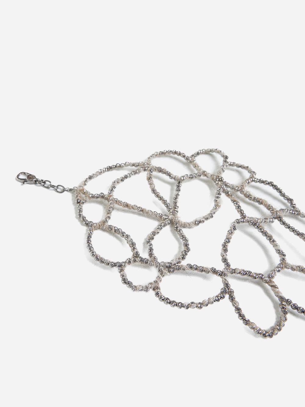 BRUNELLO CUCINELLI Bracciale Ramage in argento e mohair 2025