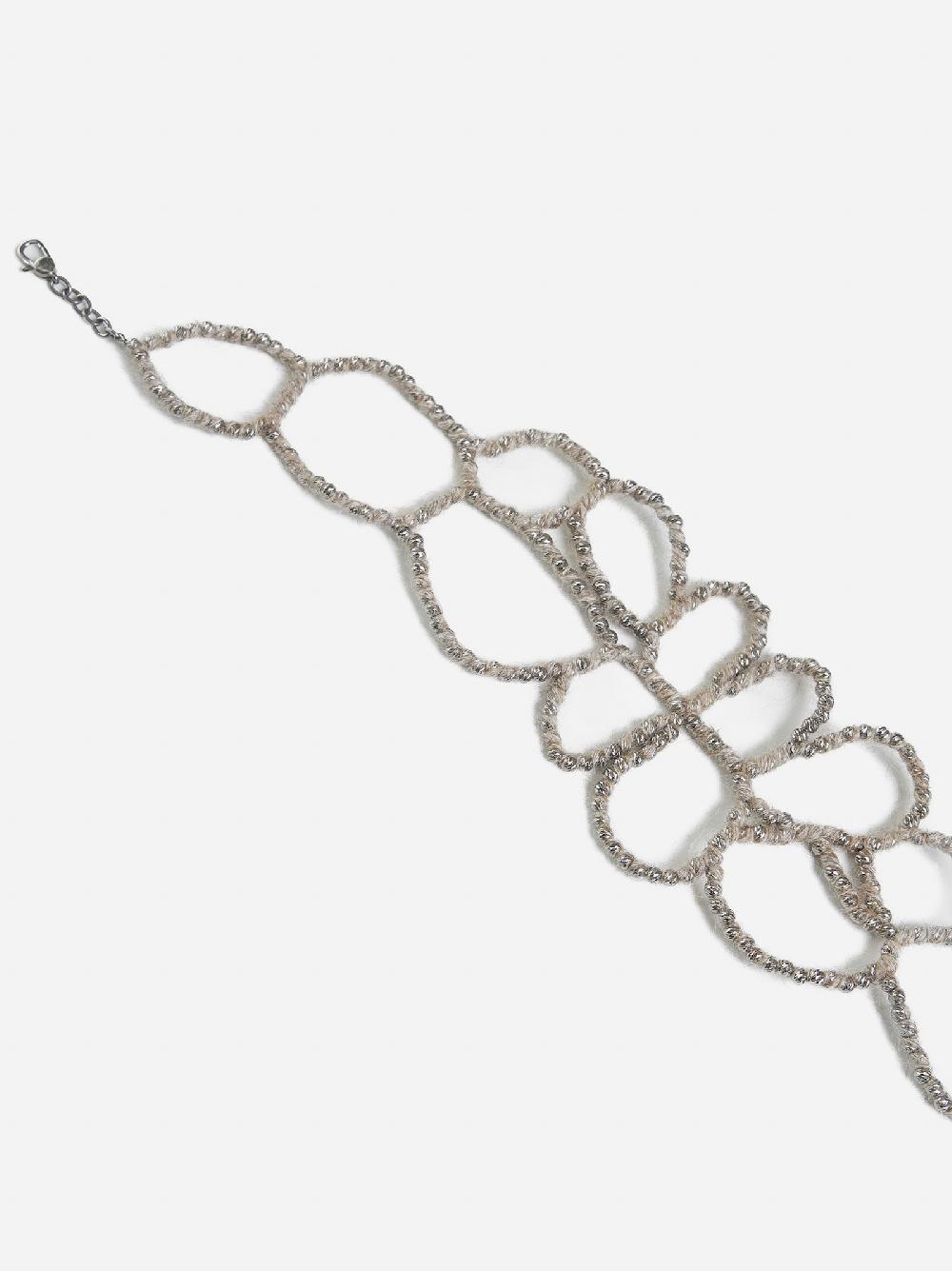 BRUNELLO CUCINELLI Choker Ramage in argento e mohair Italia