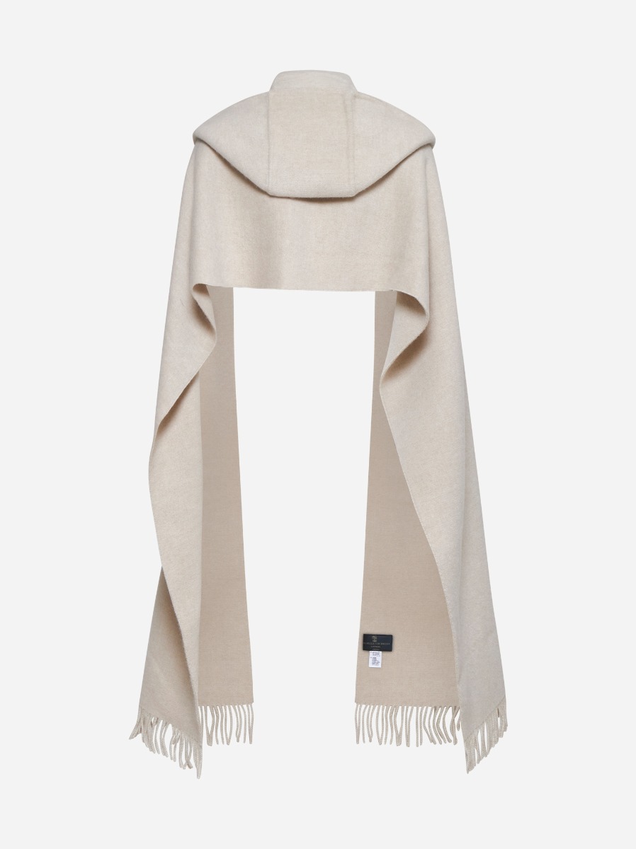 BRUNELLO CUCINELLI Sciarpa con cappuccio in lana e cashmere Pezzi Unici