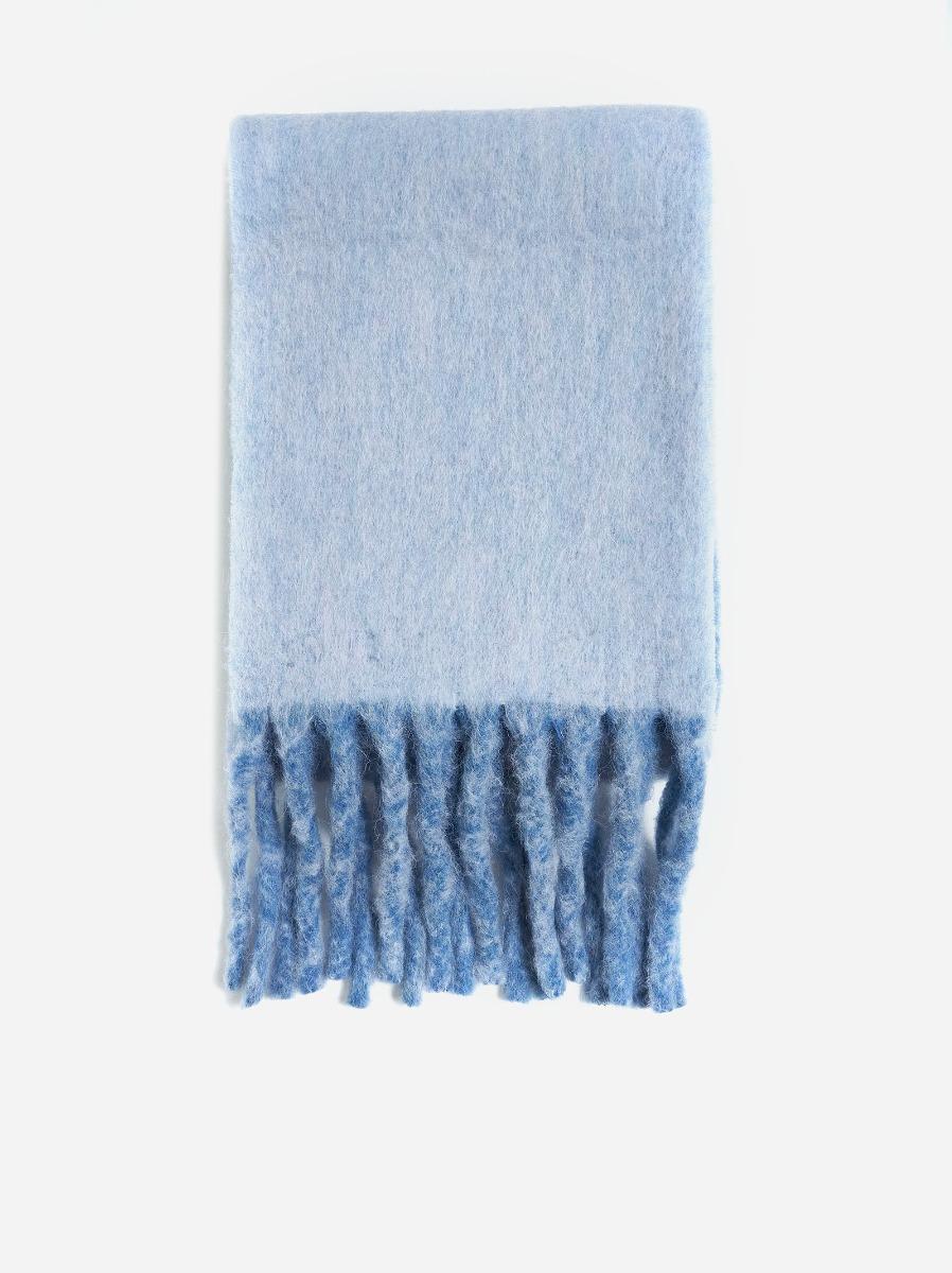 BURBERRY Sciarpa reversibile azzurra con logo