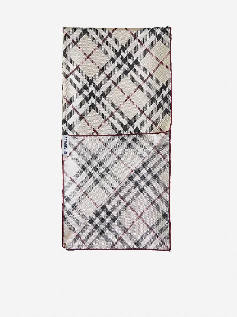 BURBERRY Foulard in twill di seta Check beige Promozione Limitata