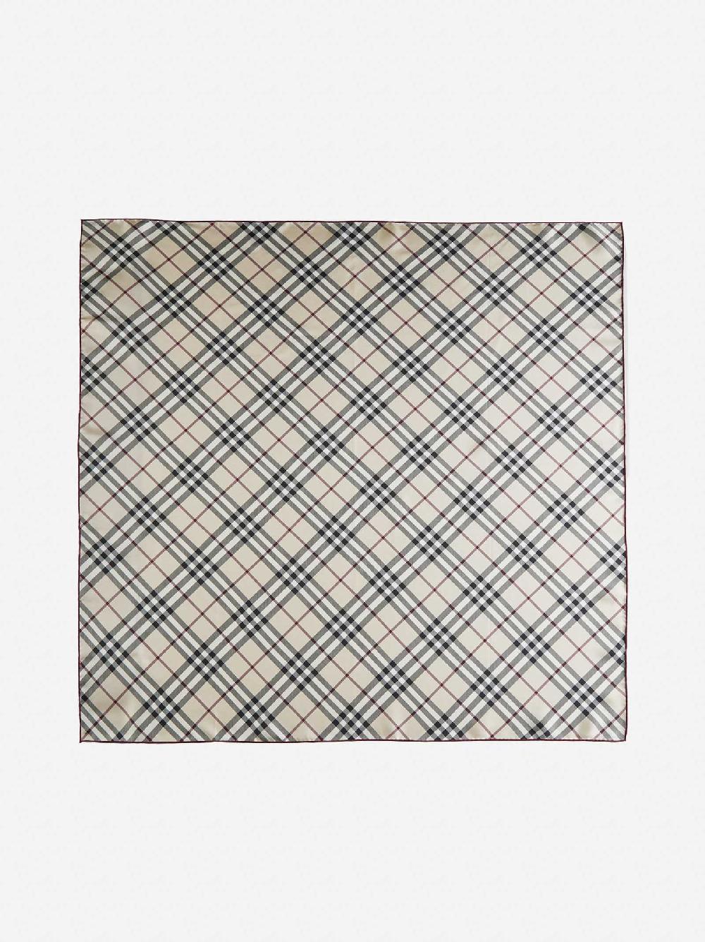 BURBERRY Foulard in twill di seta Check beige Promozione Limitata