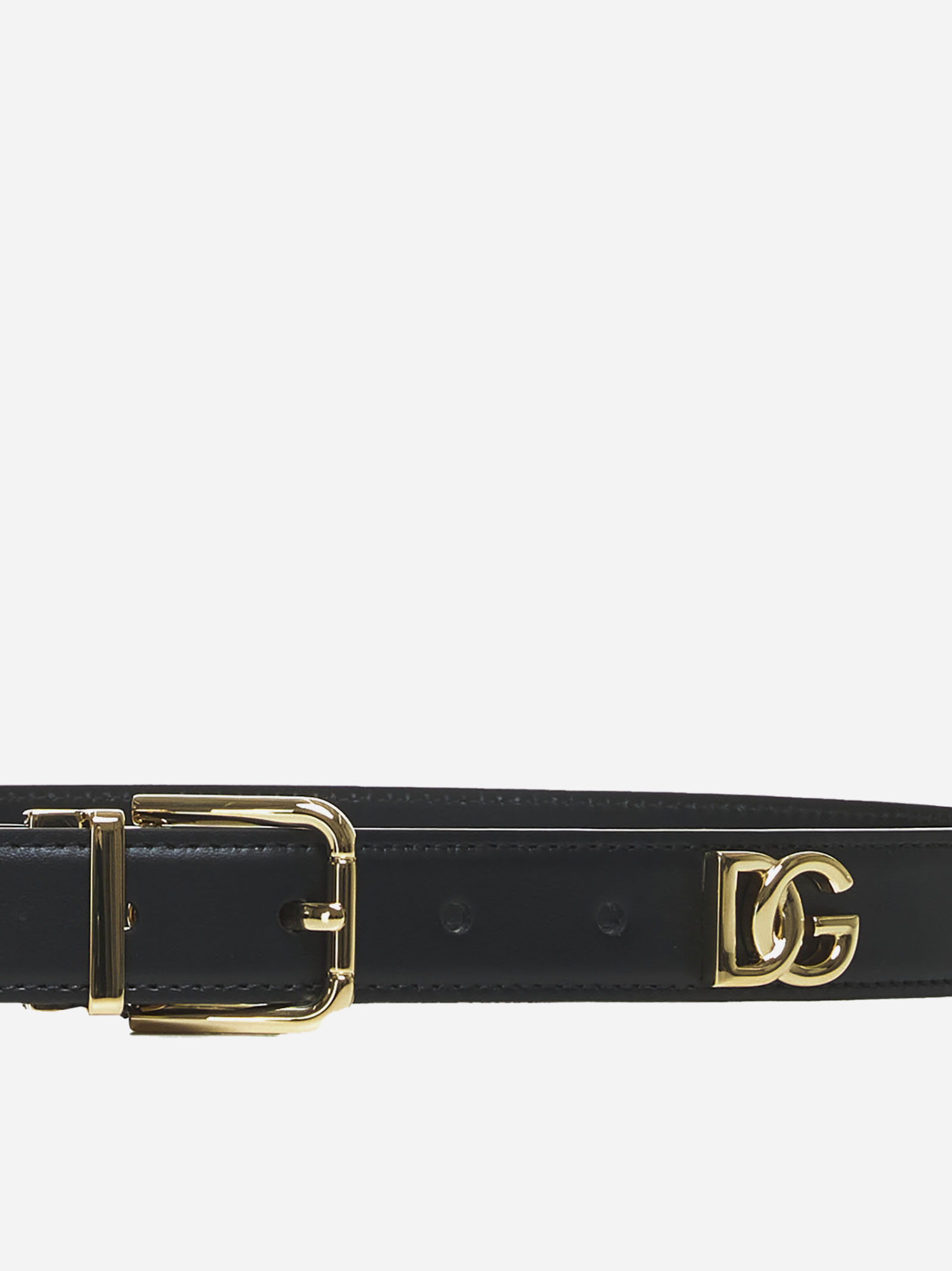 DOLCE & GABBANA Cintura in pelle con placca DG Sconto