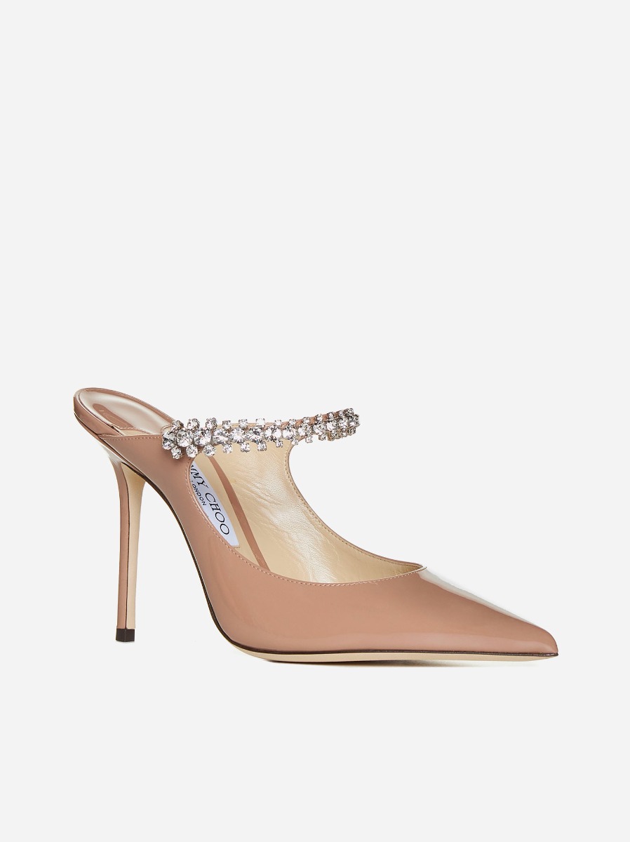 JIMMY CHOO Mules Bing in vernice con cristalli Saldi