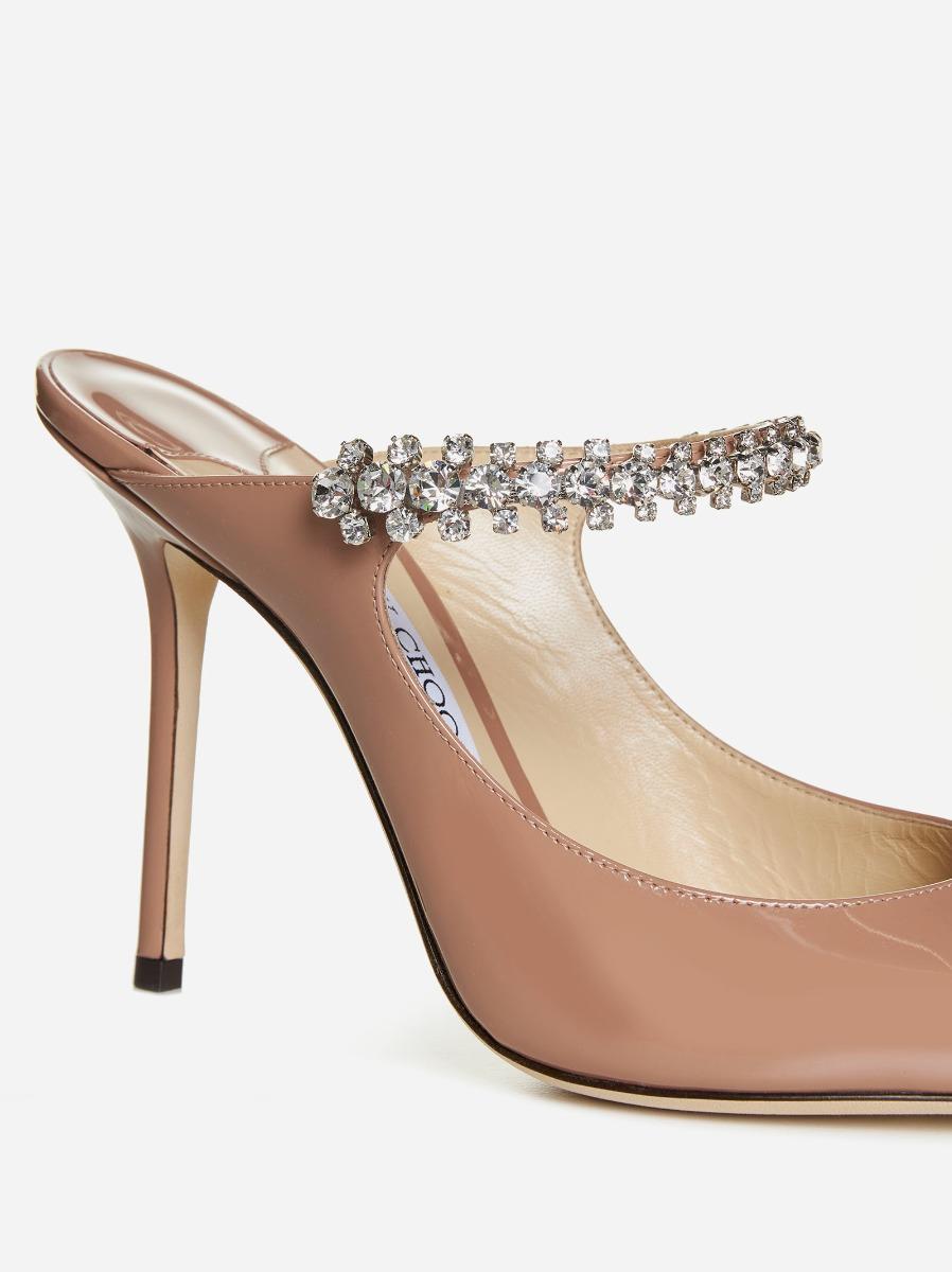 JIMMY CHOO Mules Bing in vernice con cristalli Saldi