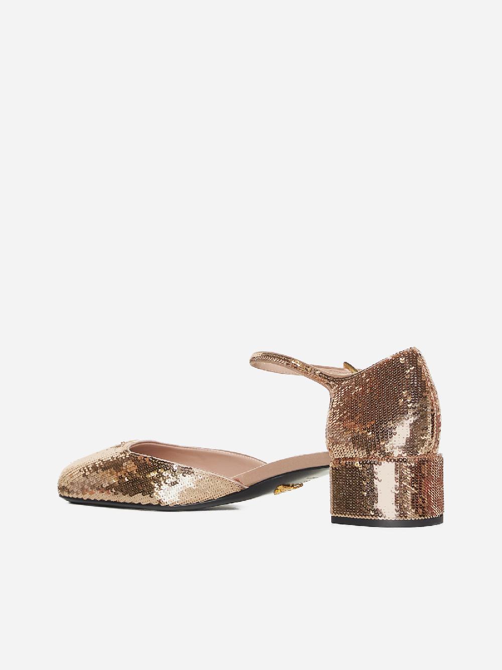 PRADA Decollete’ Mary Jane in paillettes Saldi Di Fabbrica