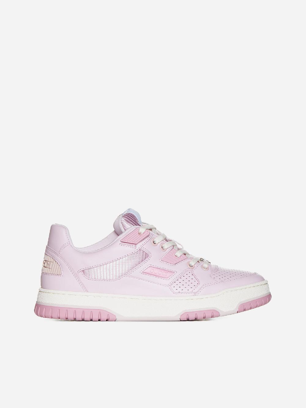 Sneakers in pelle e tessuto
