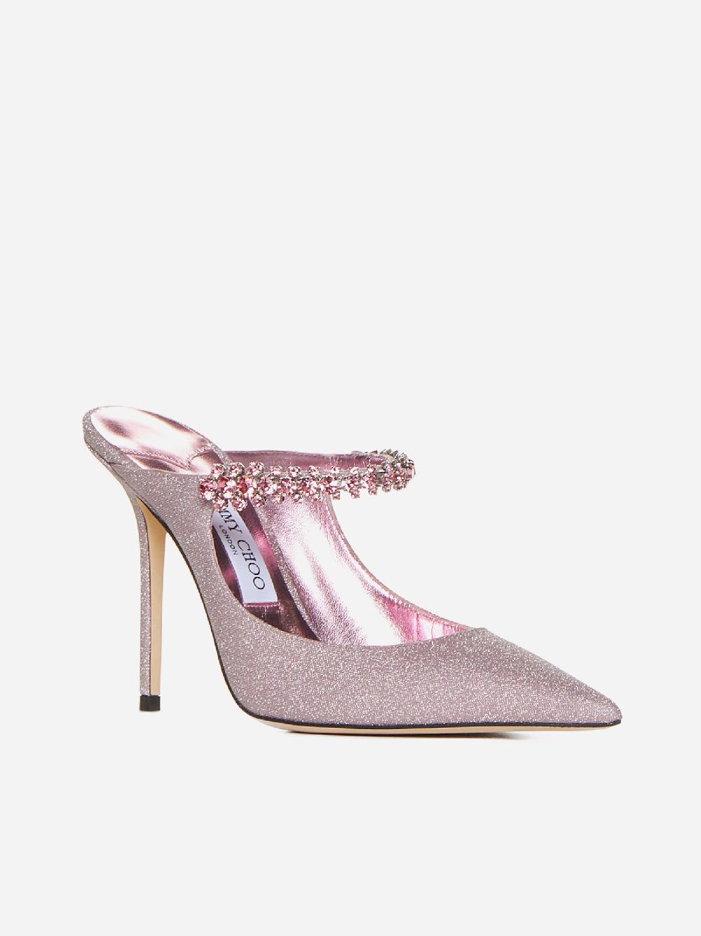 JIMMY CHOO Mules Bing in tessuto con cristalli Qualità