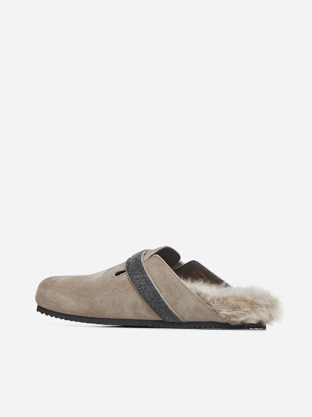 BRUNELLO CUCINELLI Mules in pelle scamosciata In Vendita