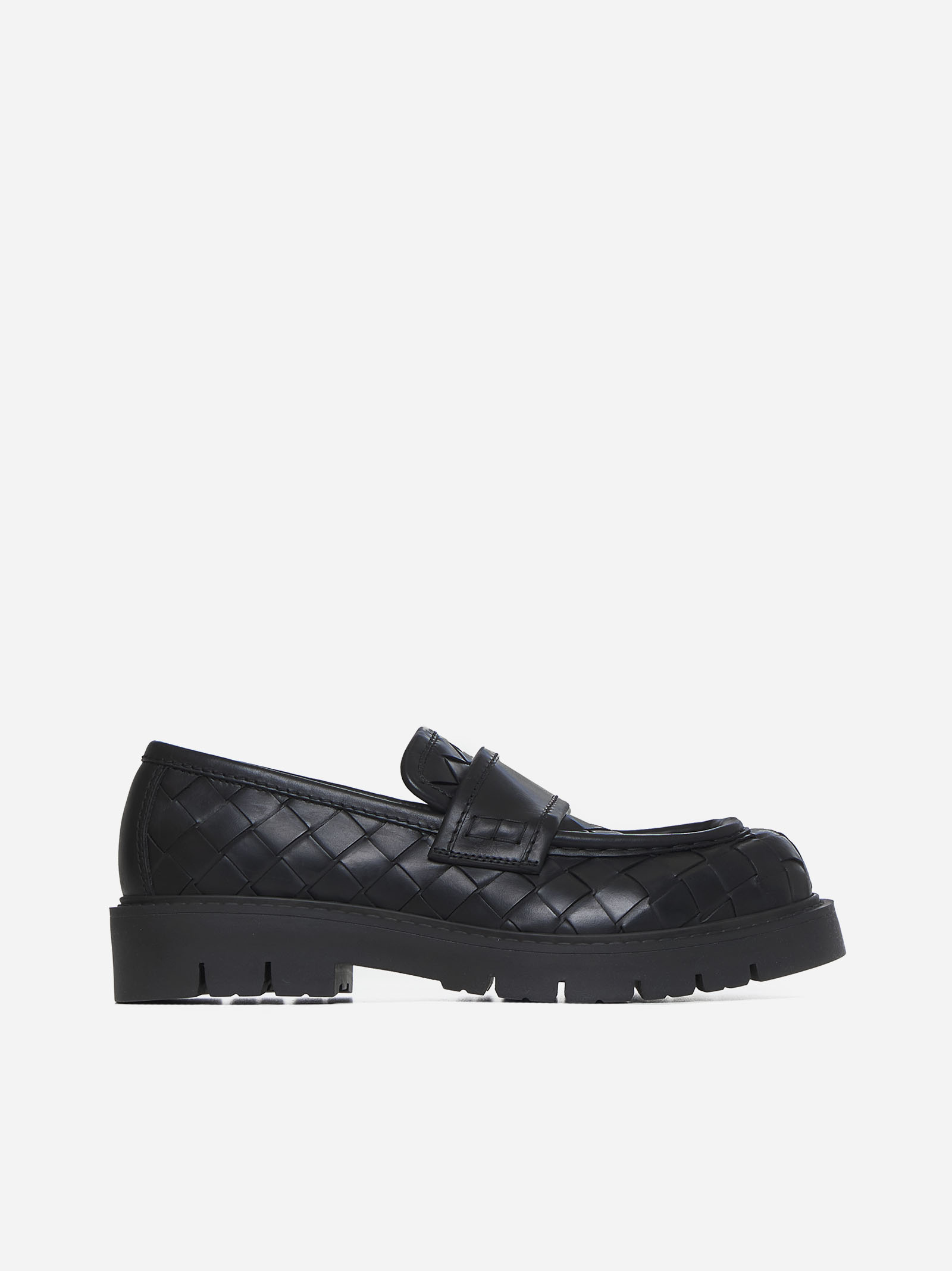 BOTTEGA VENETA Mocassini Haddock in pelle Intrecciato