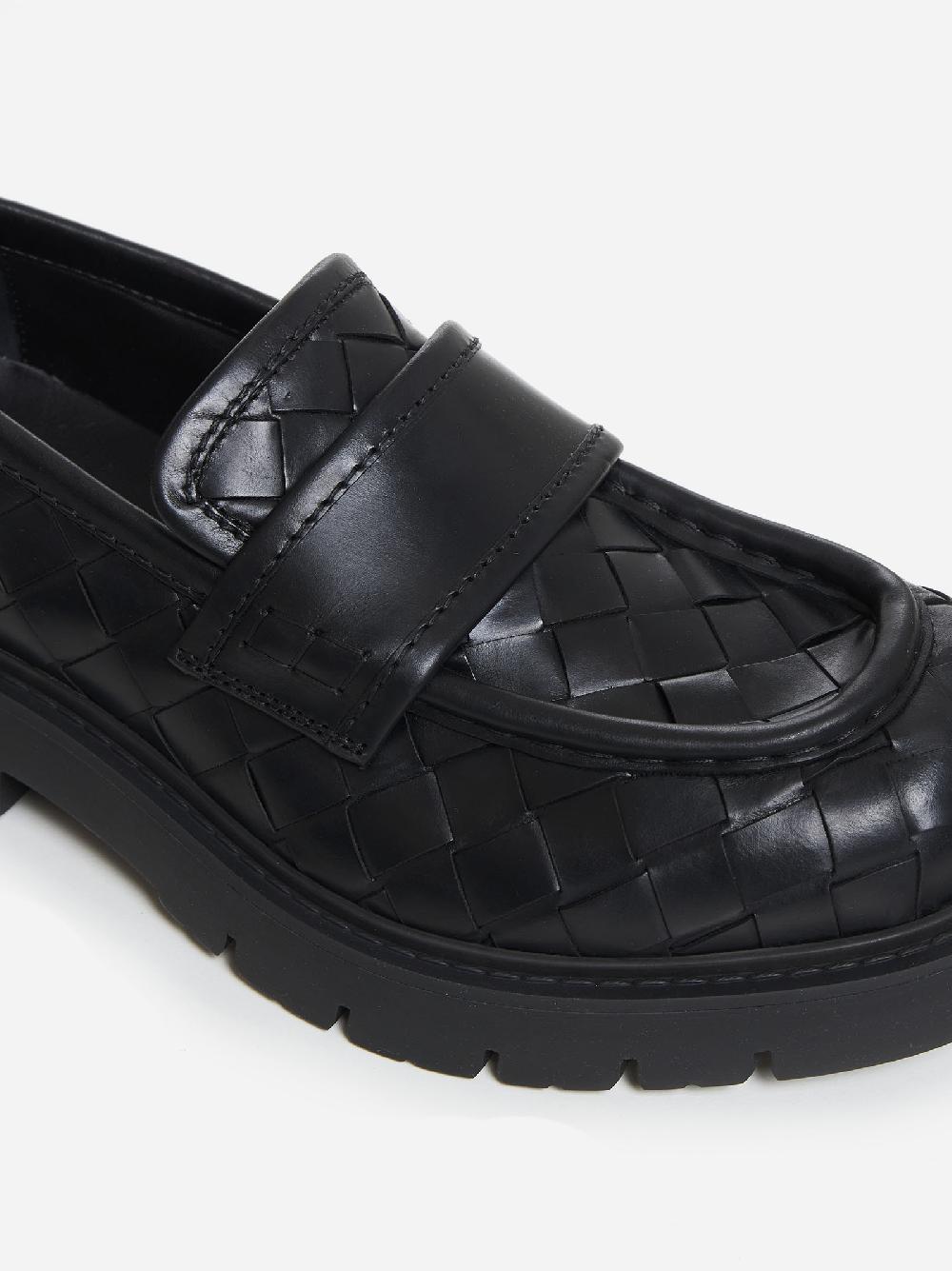 BOTTEGA VENETA Mocassini Haddock in pelle Intrecciato Italy