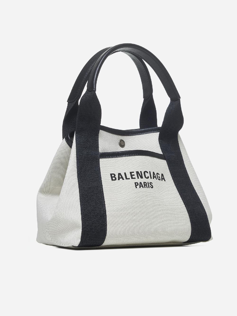 BALENCIAGA Borsa tote Biarritz piccola in tela Italia