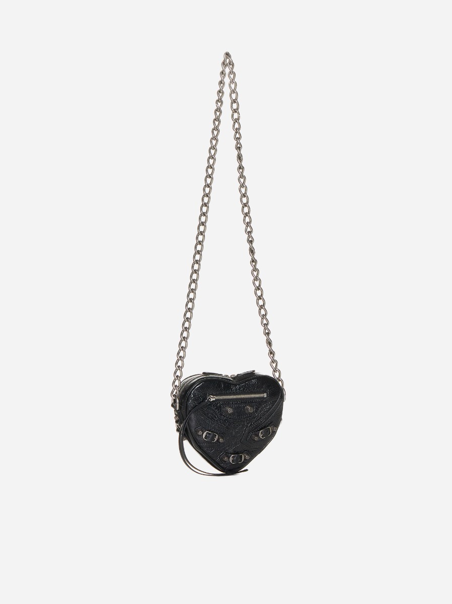BALENCIAGA Borsa Cagole Heart Mini in pelle 2025