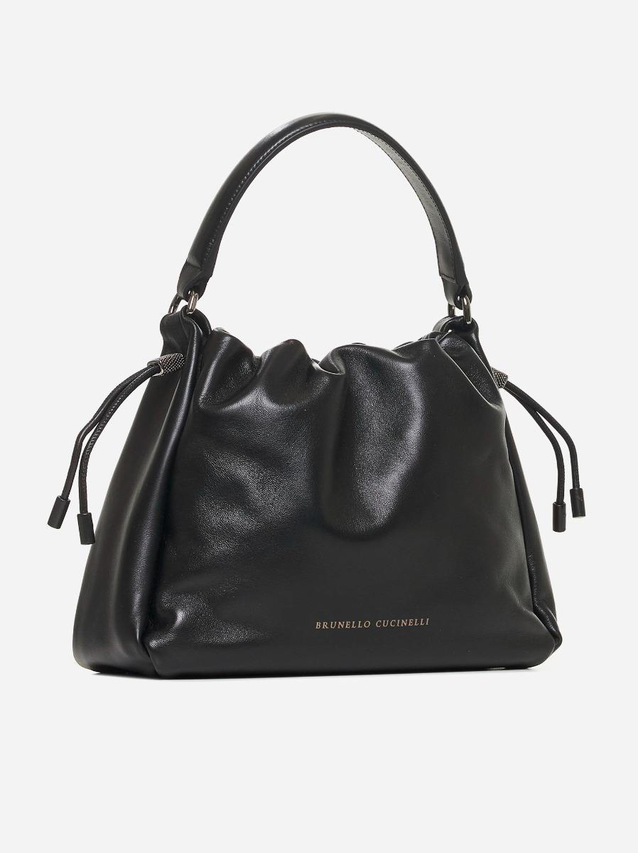 BRUNELLO CUCINELLI Borsa a mano Bucket Mellow piccola nera Sconto
